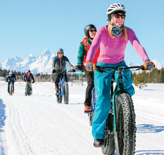 Fat Bike trails - image of a group of fatbikers in Grand Teton National Park