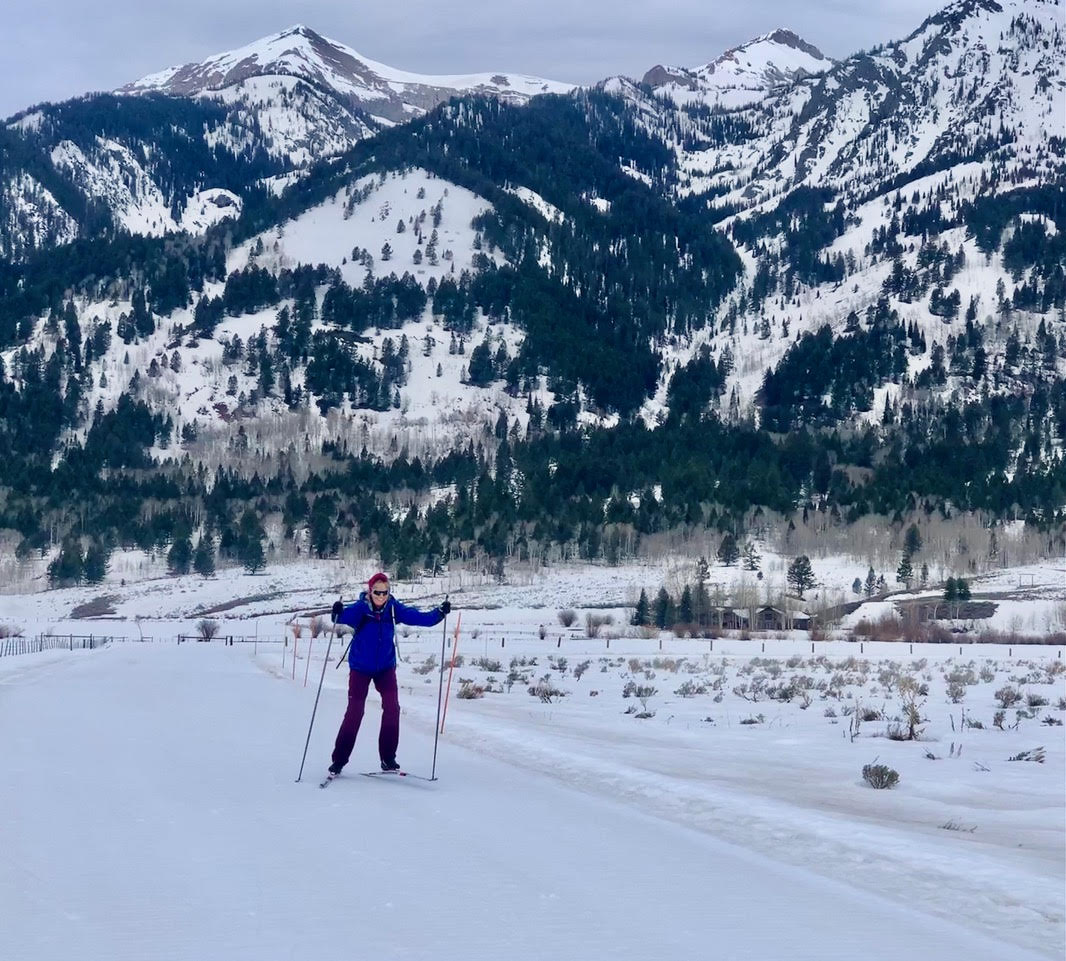 Jackson Hole Nordic - Image of cross country skier on groomer trail