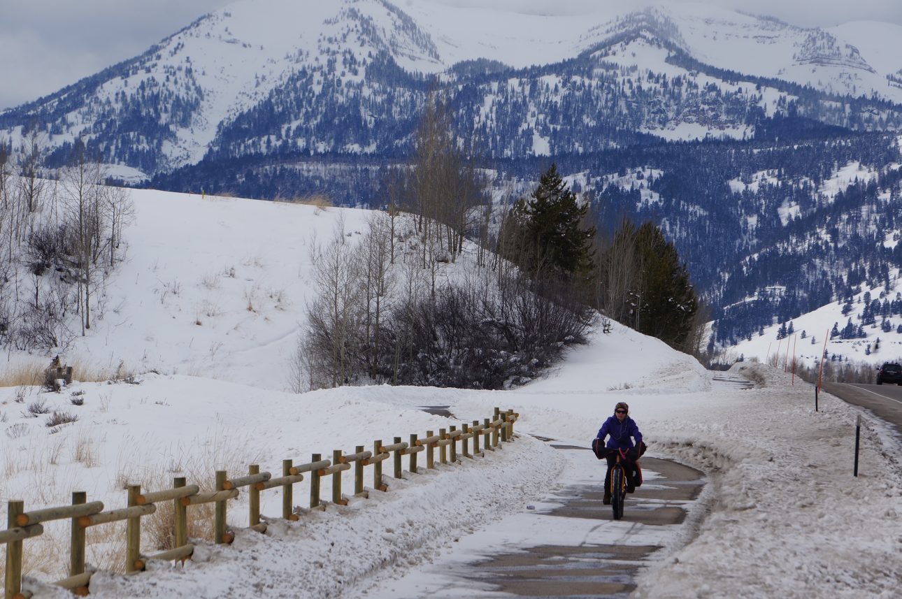 Early Season favorite ski and fat bike trails - image of fatbiker riding down a path