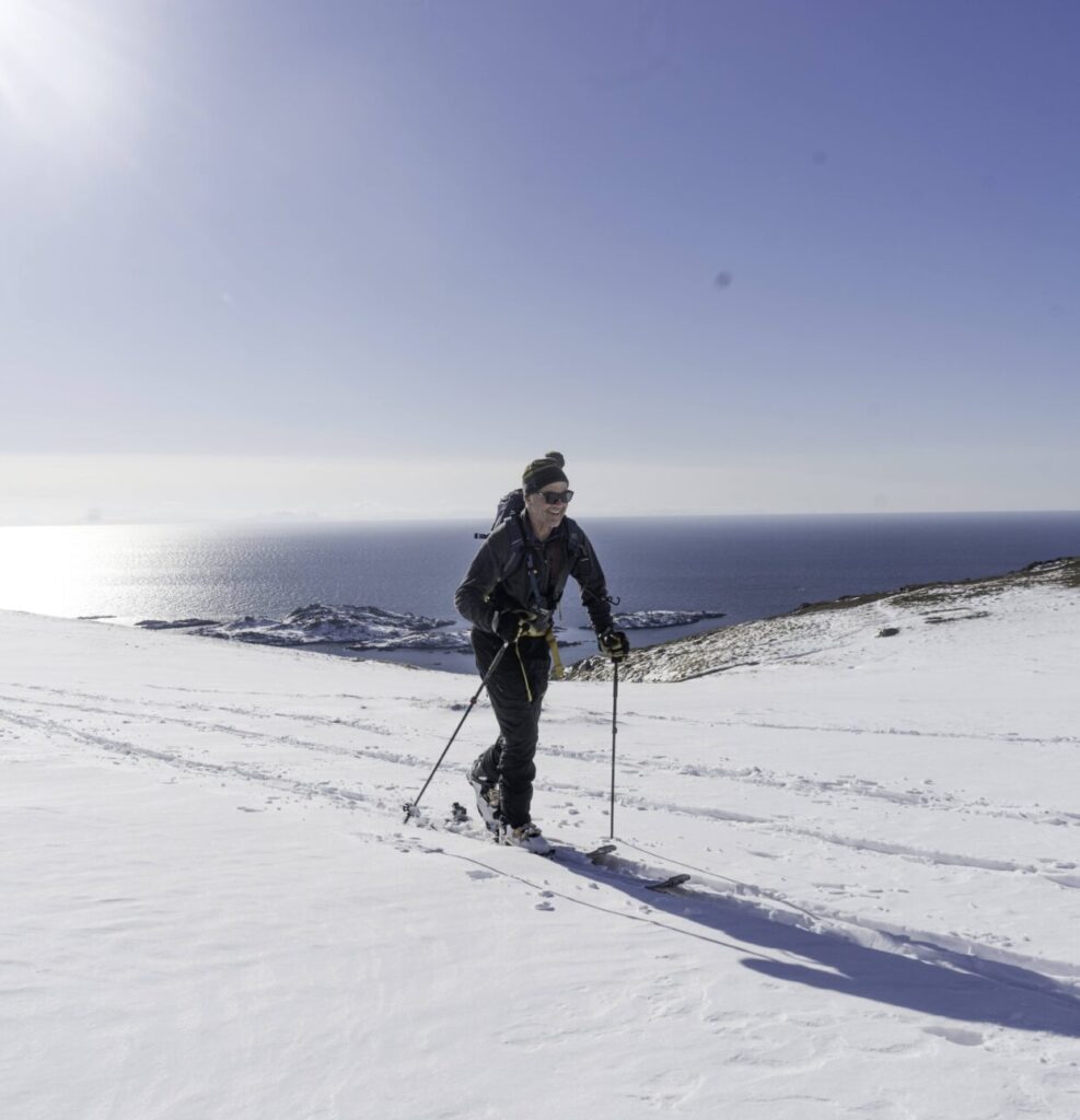 Jim Roscoe making his own ski tracks in Finland