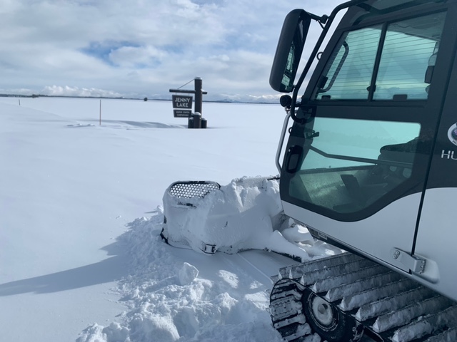 Snowcat out grooming near Jenny Lake