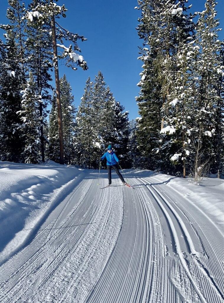 Turpin Meadow Ranch Skate Skiing fresh groomed trail