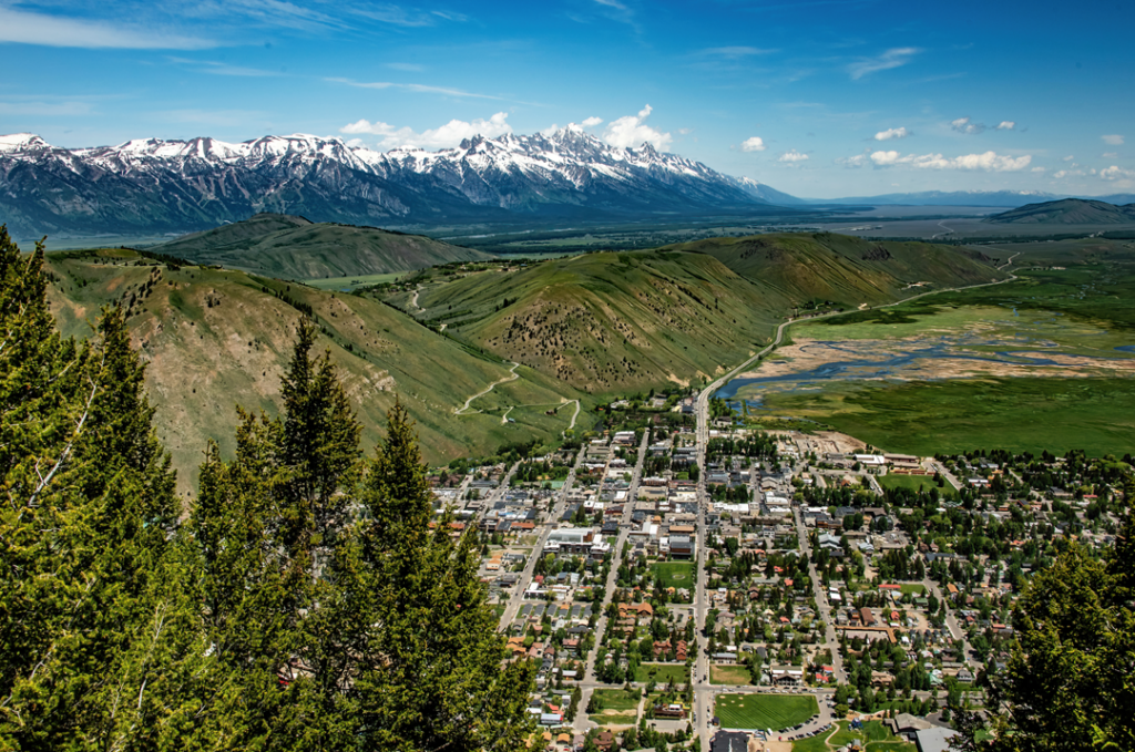 Views from atop of Snow King Mountain, overlooking the Town of Jackson