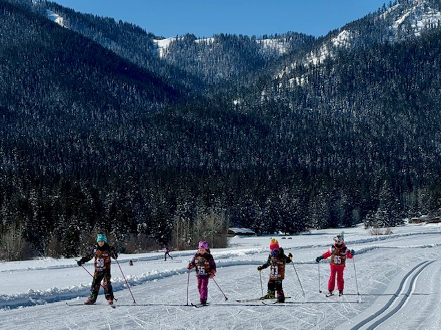 Charlotte's kids at Skinny Skis Season Finale race 