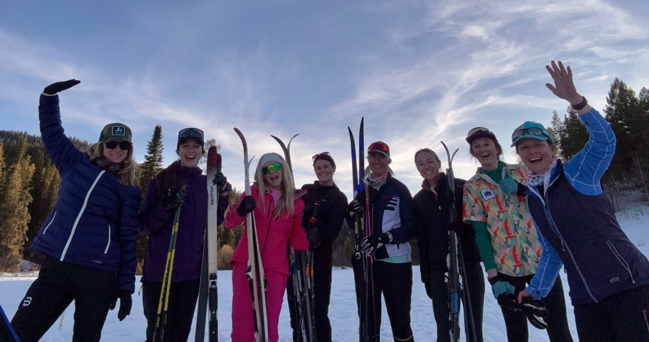 a group of women at the end of a fun ski