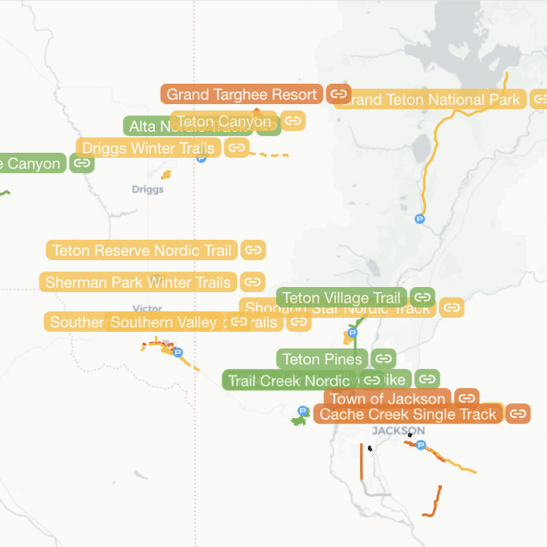 Snapshot of real-time grooming March 25, Square See conditions on 280 miles of groomed track.