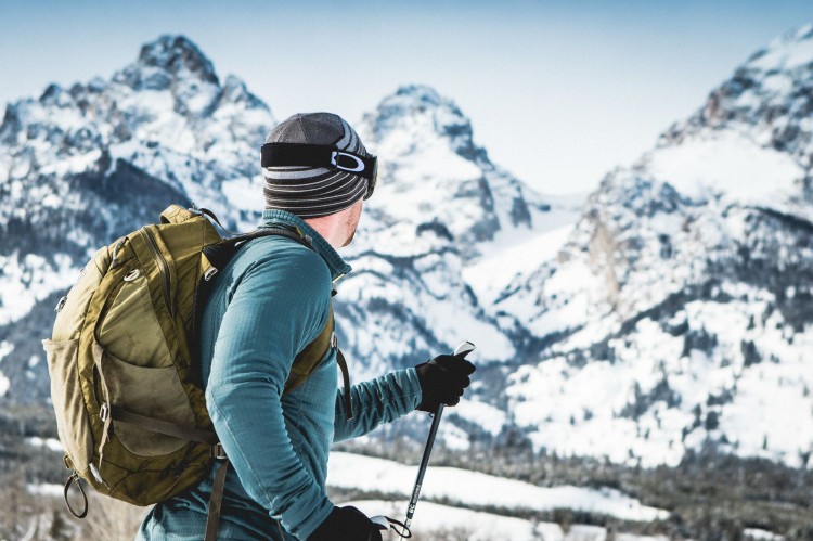 2 Perfect Days - Winter Trails Adventure. A winter trail user in Grand Teton National Park