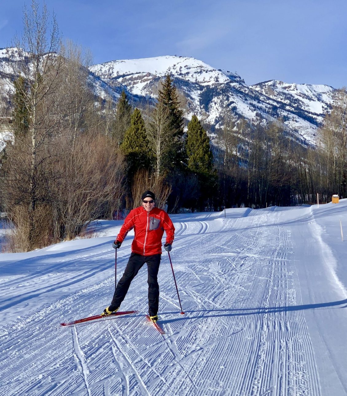 Skate skiier on trail